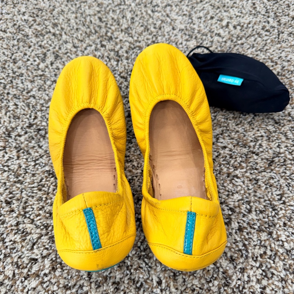 Tieks Mustard yellow Leather Flats